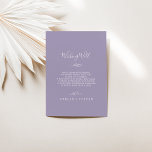Minimal Leaf | Lavender Wedding Wishing Well Enclosure Card<br><div class="desc">This minimal leaf lavender wedding wishing well enclosure card is perfect for a boho wedding. The design features a simple greenery leaf silhouette in pastel lilac purple with minimalist bohemian garden style. Personalise this invitation enclosure card with your names,  and a short wishing well poem.</div>
