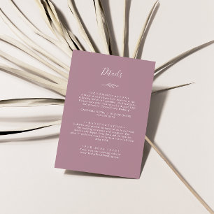 Minimal Leaf   Mauve Details Enclosure Card