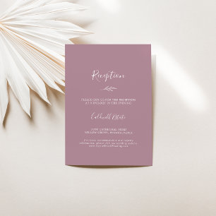 Minimal Leaf Mauve Reception Enclosure Card
