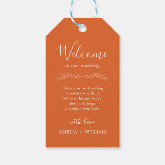 Minimal Leaf Monogram Wedding Welcome Gift Tag