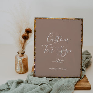 Minimal Leaf Neutral Custom Text Sign