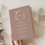 Minimal Leaf | Neutral Folded Wedding Program Programme<br><div class="desc">This minimal leaf neutral folded wedding program is perfect for a boho wedding. The design features a simple greenery leaf silhouette in an earthy natural tone with minimalist desert bohemian style.</div>