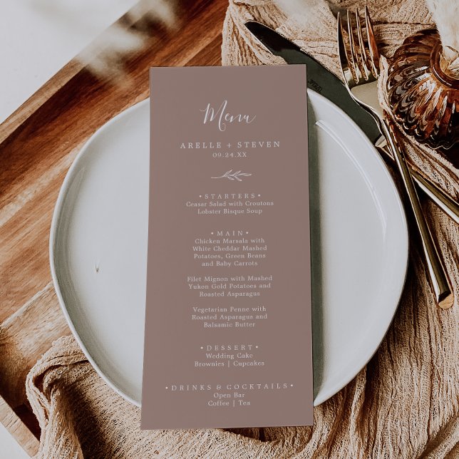 Minimal Leaf | Neutral Wedding Dinner Menu (Creator Uploaded)