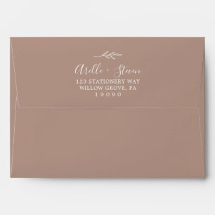 Minimal Leaf   Neutral Wedding Invitation Envelope