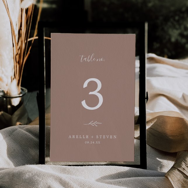 Minimal Leaf | Neutral Wedding Table Number (Creator Uploaded)