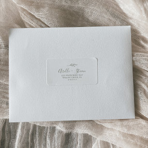 Minimal Leaf   Olive Green Address Labels