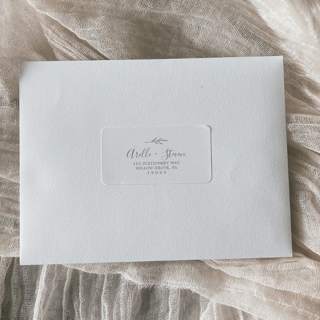 Minimal Leaf | Olive Green Address Labels (Creator Uploaded)