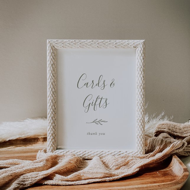 Minimal Leaf | Olive Green Cards and Gifts Poster (Creator Uploaded)