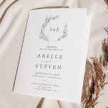 Minimal Leaf | Olive Green Folded Wedding Program Programme<br><div class="desc">This minimal leaf olive green folded wedding program is perfect for an elegant wedding. The design features a simple greenery silhouette in green with classic minimalist style.</div>