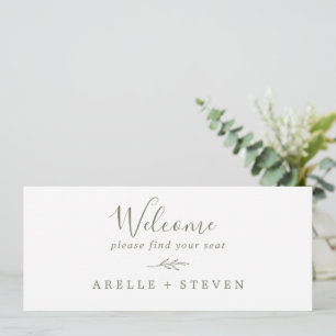 Minimal Leaf   Olive Green Seating Chart Header