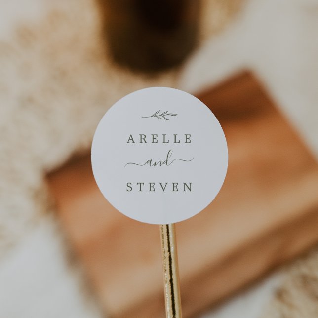 Minimal Leaf | Olive Green Wedding Envelope Seals (Creator Uploaded)