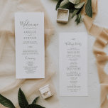 Minimal Leaf | Olive Green Wedding Program Programme<br><div class="desc">This minimal leaf olive green wedding program is perfect for a boho wedding. The design features a simple greenery leaf silhouette in olive green with minimalist mountain bohemian style. Include the name of the couple, the wedding date and location, thank you message, order of service, wedding party and an optional...</div>