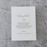 Minimal Leaf | Olive Green Wedding Wishing Well Enclosure Card<br><div class="desc">This minimal leaf olive green wedding wishing well enclosure card is perfect for a boho wedding. The design features a simple greenery leaf silhouette in olive green with minimalist mountain bohemian style. Personalise this invitation enclosure card with your names,  and a short wishing well poem.</div>