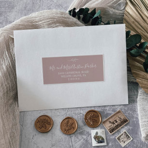 Minimal Leaf   Pink Wedding Guest Address Labels