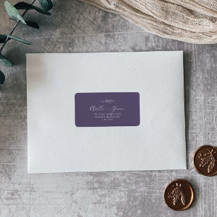 Minimal Leaf Plum Purple Address Labels