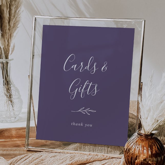 Minimal Leaf | Plum Purple Cards and Gifts Poster (Creator Uploaded)