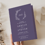 Minimal Leaf | Plum Purple Folded Wedding Programme<br><div class="desc">This minimal leaf plum purple folded wedding program is perfect for a boho wedding. The jewel tone design features a simple greenery leaf silhouette in a dark blue violet purple with minimalist boho style.</div>