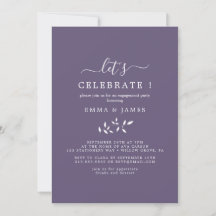 Minimal Leaf | Plum Purple "Let's Celebrate" 