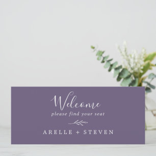 Minimal Leaf   Plum Purple Seating Chart Header
