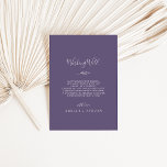 Minimal Leaf | Plum Purple Wedding Wishing Well Enclosure Card<br><div class="desc">This minimal leaf plum purple wedding wishing well enclosure card is perfect for a boho wedding. The jewel tone design features a simple greenery leaf silhouette in a dark blue violet purple with minimalist boho style. Personalise this invitation enclosure card with your names,  and a short wishing well poem.</div>