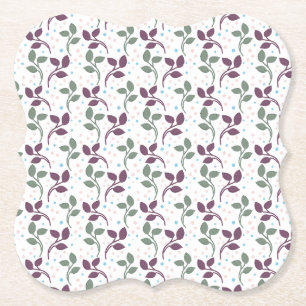 Minimal Leaf Seamless Pattern   Elegant Botanical  Paper Coaster