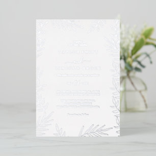 Minimal Leaf Silver Foil Frame Wedding