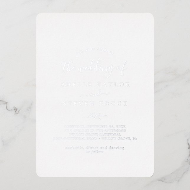 Minimal Leaf | Silver Foil The Wedding Of (Front)