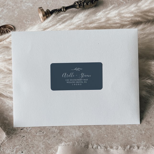 Minimal Leaf | Slate Blue Address Labels (Creator Uploaded)