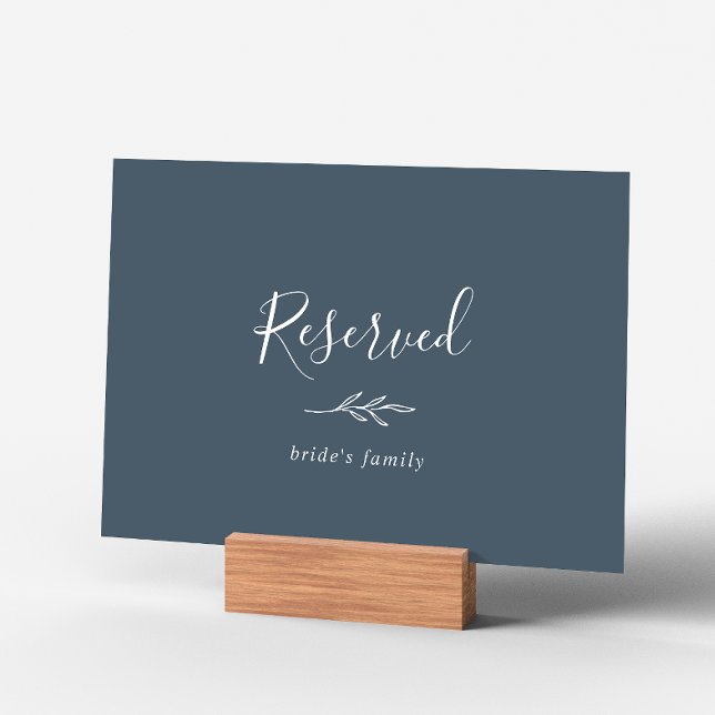 Minimal Leaf | Slate Blue Reserved Sign (Creator Uploaded)