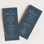 Minimal Leaf | Slate Blue Wedding Program Programme<br><div class="desc">This minimal leaf slate blue wedding program is perfect for an elegant wedding. The design features a simple greenery silhouette in a dark grey blue with classic minimalist style. Include the name of the couple, the wedding date and location, thank you message, order of service, wedding party and an optional...</div>