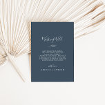 Minimal Leaf | Slate Blue Wedding Wishing Well Enclosure Card<br><div class="desc">This minimal leaf slate blue wedding wishing well enclosure card is perfect for an elegant wedding. The design features a simple greenery silhouette in a dark grey blue with classic minimalist style. Personalise this invitation enclosure card with your names,  and a short wishing well poem.</div>