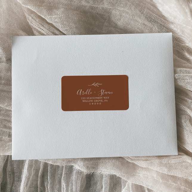 Minimal Leaf | Terracotta Address Labels (Creator Uploaded)