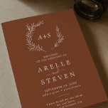 Minimal Leaf | Terracotta Folded Wedding Programme<br><div class="desc">This minimal leaf terracotta folded wedding program is perfect for a boho wedding. The design features a simple greenery leaf silhouette in earthy burnt orange with minimalist desert bohemian style.</div>