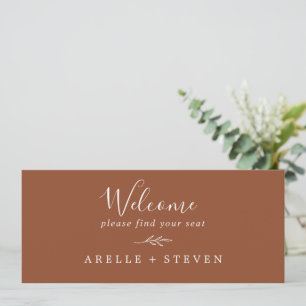 Minimal Leaf Terracotta Seating Chart Header