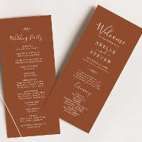 Minimal Leaf | Terracotta Wedding Program