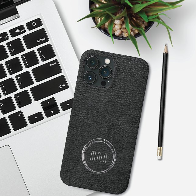 Minimal Leather Look Silver Rings  Case-Mate iPhone Case (Creator Uploaded)