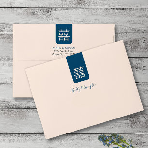 Minimal Leave Chinese Wedding Invitation Envelopes