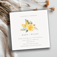 Minimal Lemon Boho Botanical Couples Shower Invite