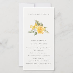 Minimal Lemon Boho Botanical Engagement Invite