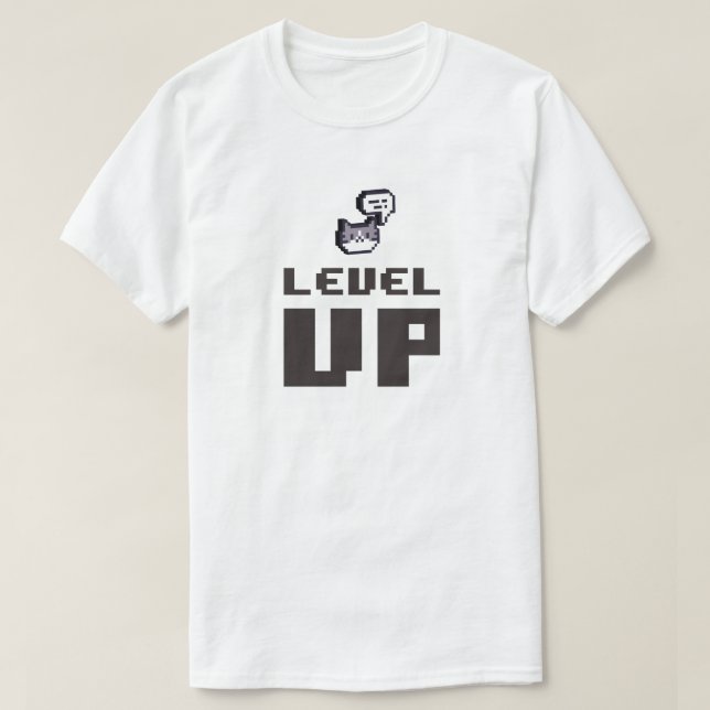 Minimal Level Up Gamer T-Shirt (Design Front)