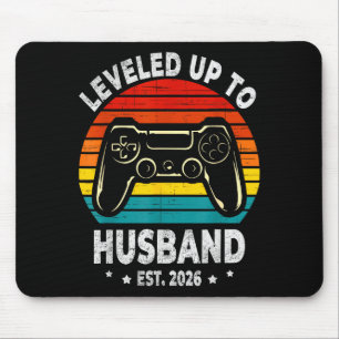 Minimal Leveled Up Husband Est 2026 Mouse Mat