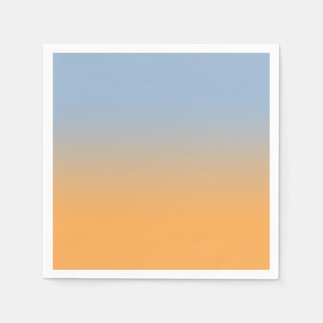Minimal Light Blue Orange Gradient Napkin (Front)