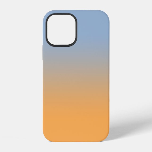 Minimal Light Blue to Orange Gradient iPhone Case (Back)