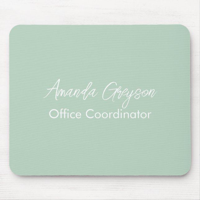 Minimal Light Green Monogrammed Mouse Mat (Front)