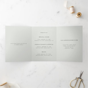 Minimal Light Grey Multi-Event Wedding Invitation