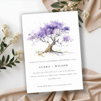 Minimal Lilac Jacaranda Tree Wedding Anniversary
