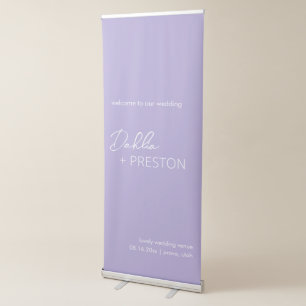Minimal Lilac Modern Wedding Retractable Banner