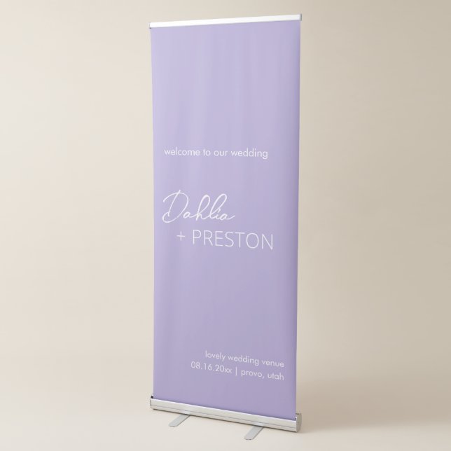 Minimal Lilac Modern Wedding Retractable Banner (3/4)