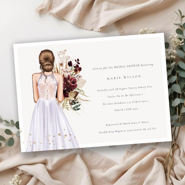 Minimal Lilac Wedding Gown Bridal Shower Invite (Creator Uploaded)