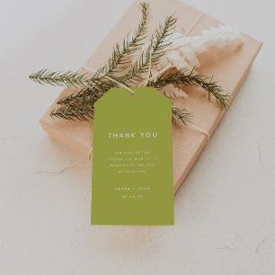 Minimal Lime Green Wedding Favour Thank You Gift Tags